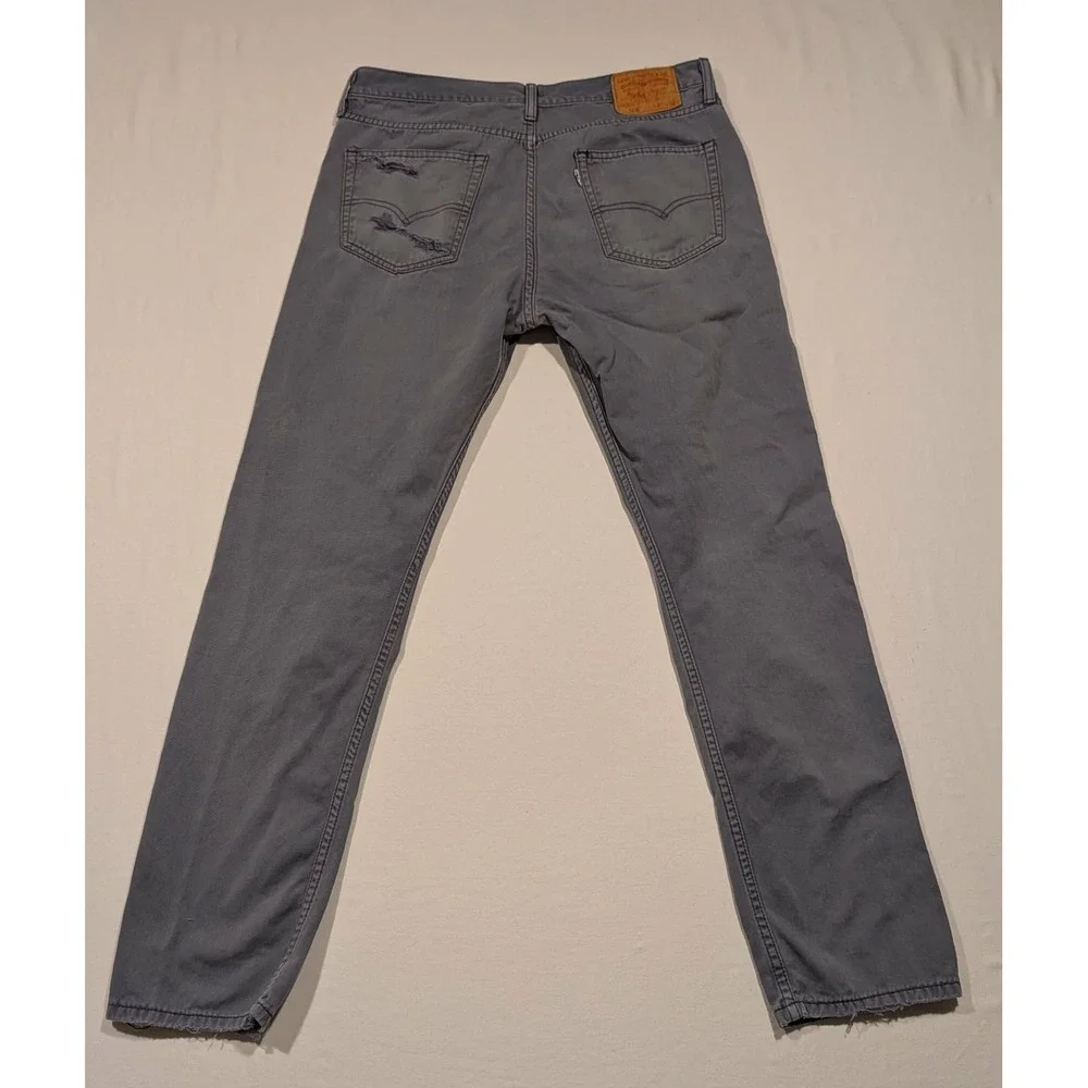 Levis 508 Regular Taper‎ Mens Grey Cotton Twill Pants 34x32